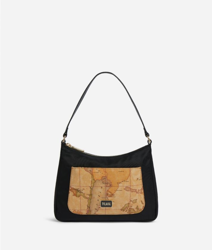 Circle Nylon shoulder bag Black