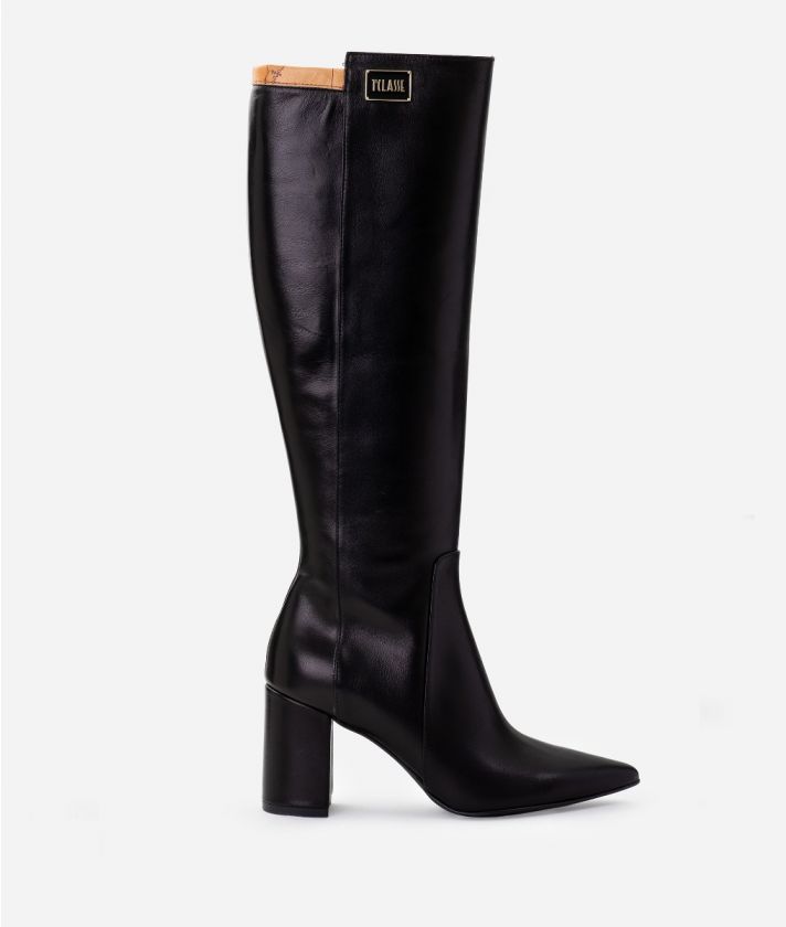 Smooth napa leather boots Black