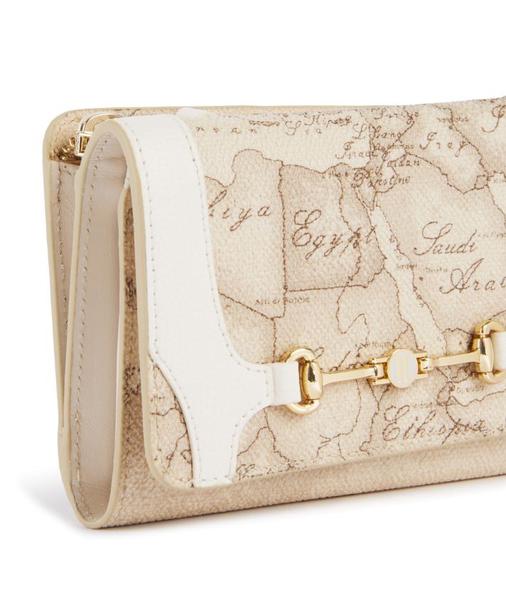 Geo Mira bi-fold wallet in Geo Safari fabric Raffia