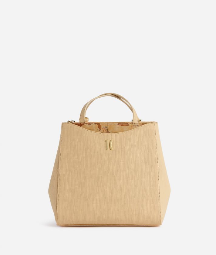 Valextra Brera Leather Shoulder Bag in Natural