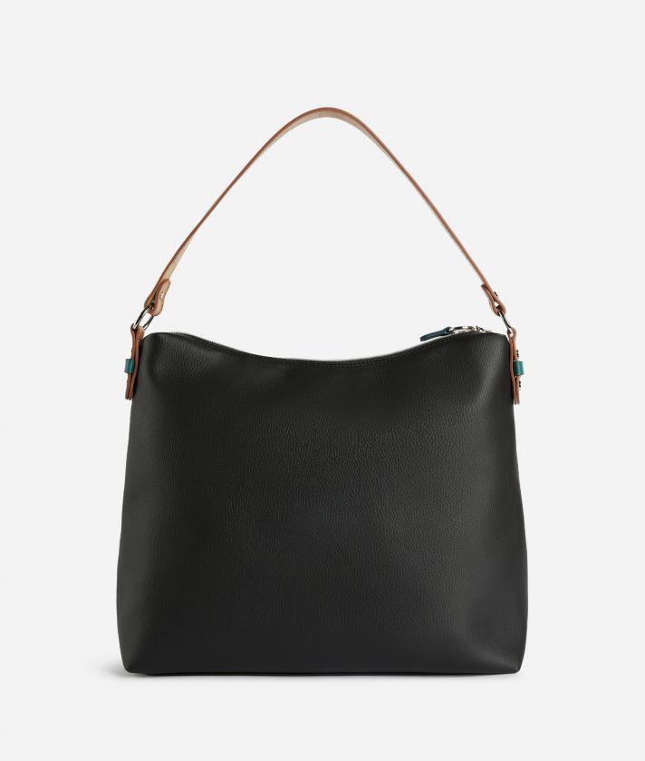 Underarm bag in grainy faux leather Black