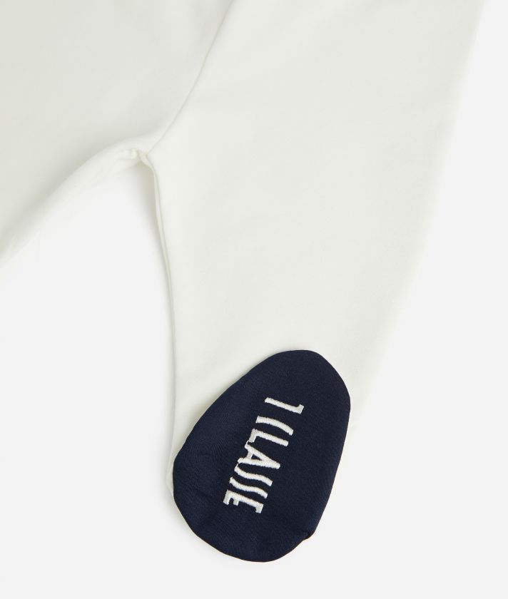 Cotton jumpsuit set with bow detail White