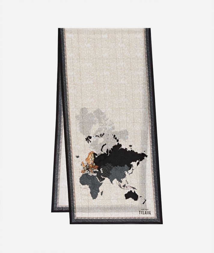 Geo Esotic Cocco viscose scarf 45 x 180 Black