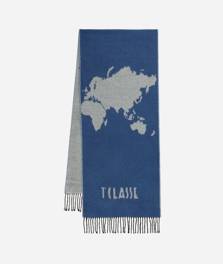 Geo Full scarf 40 x 180 Bluette