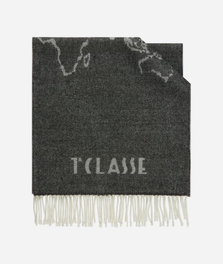 Geo Filetti scarf 40 x 180 Ivory Grey