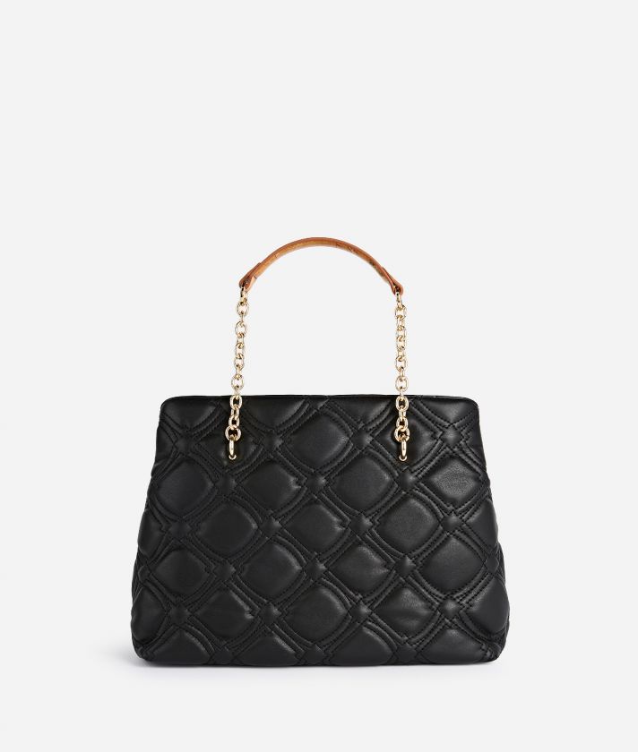 1C Diamond handbag with crossbody strap Black