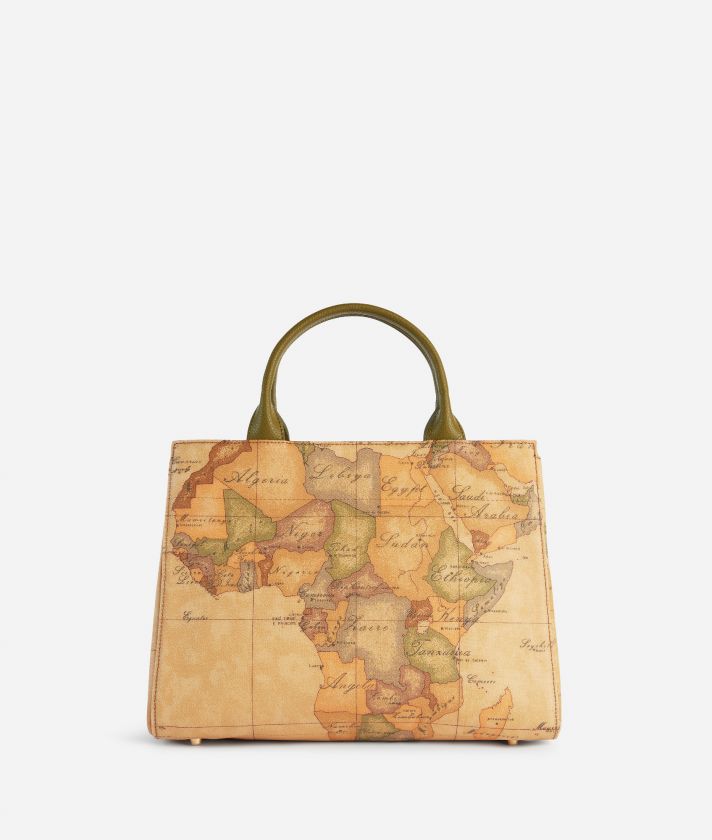 Geo Exotic handbag with crossbody strap Olive Green