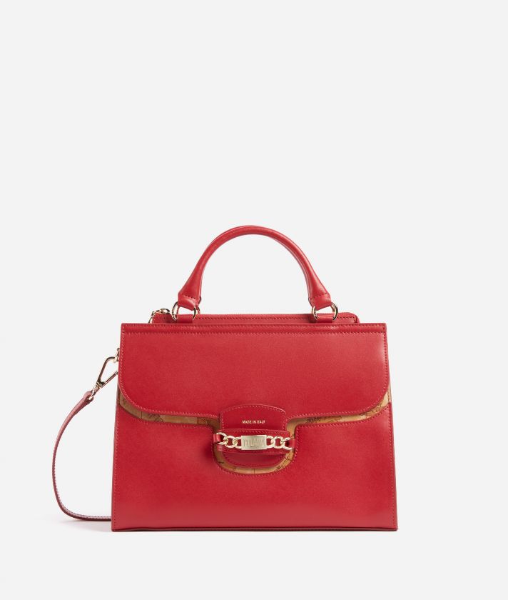 Millennium Bag smooth leather handbag with shoulder strap Scarlet Red