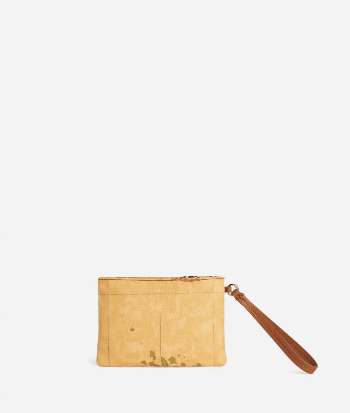 Geo Exotic slim pouch with wristlet Chestnut