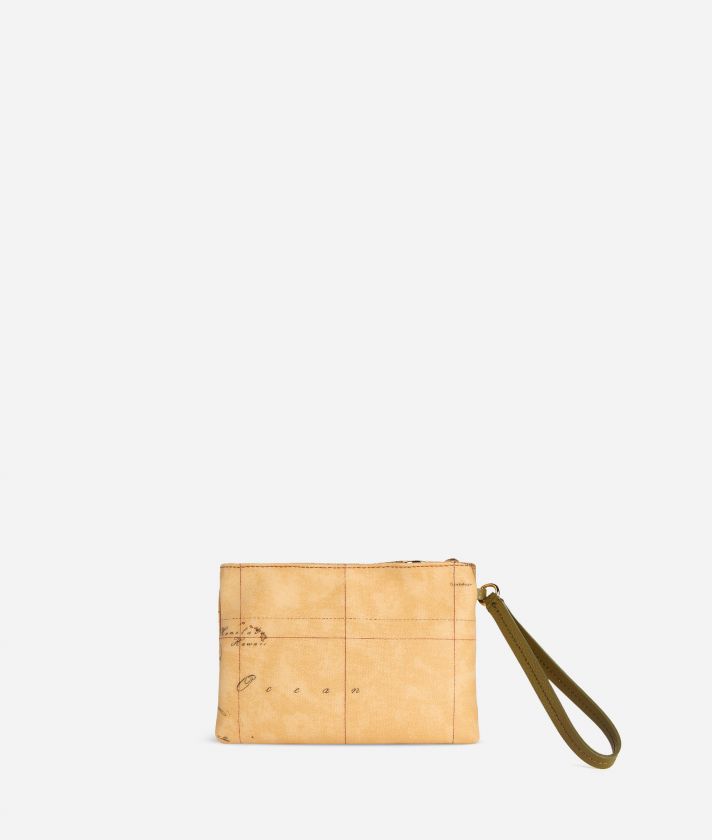 Geo Exotic slim pouch with wristlet Olive Green