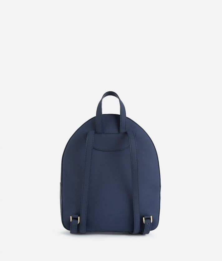Geo Joy rubberised fabric backpack Blue