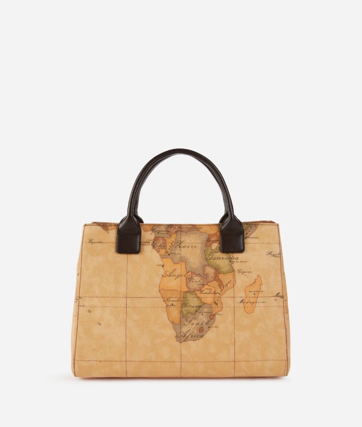 Geo Golden Flash handbag with shoulder strap Natural