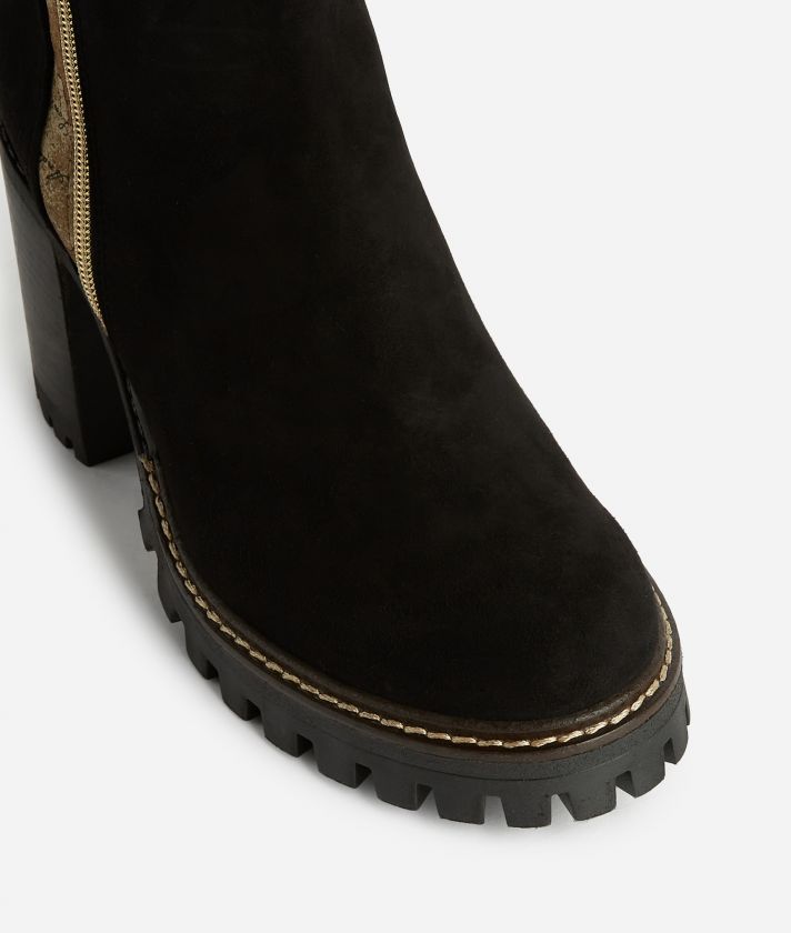 Suede ankle boots Black