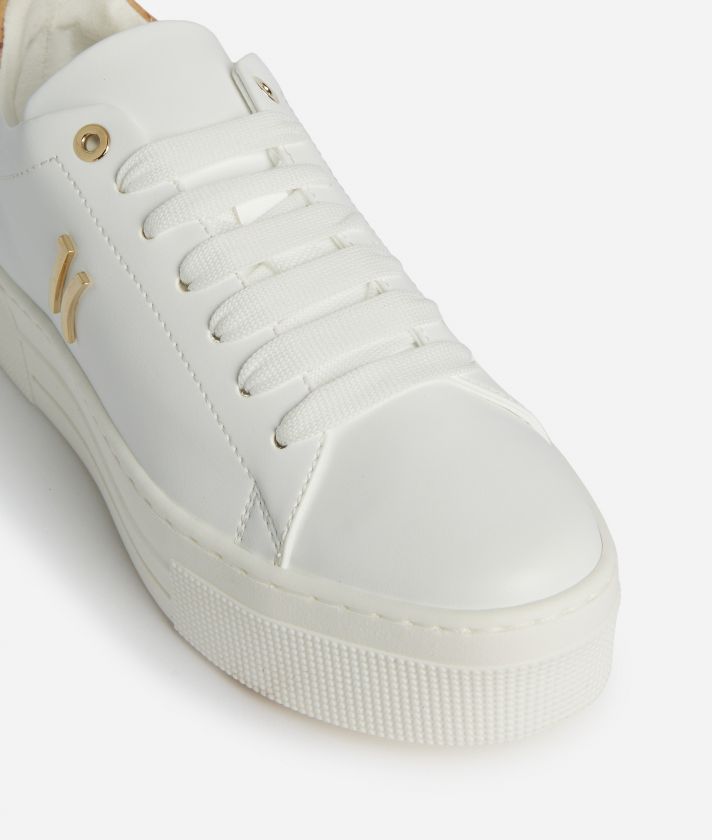 Faux nappa leather sneakers with 1C detail White