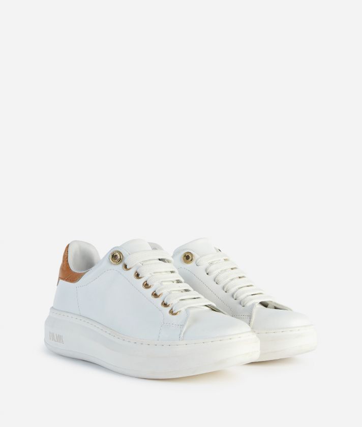 Smooth leather sneakers with tassel details White