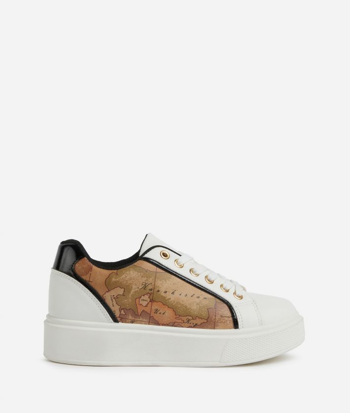 Sneakers in eco nappa con lacci bicolore Bianche
