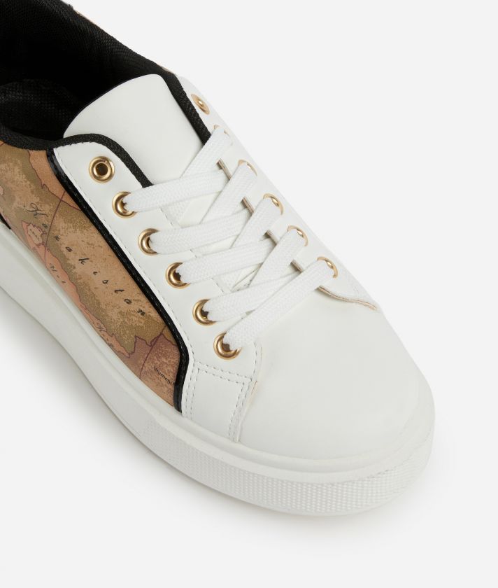 Faux nappa sneakers with two-tone laces White