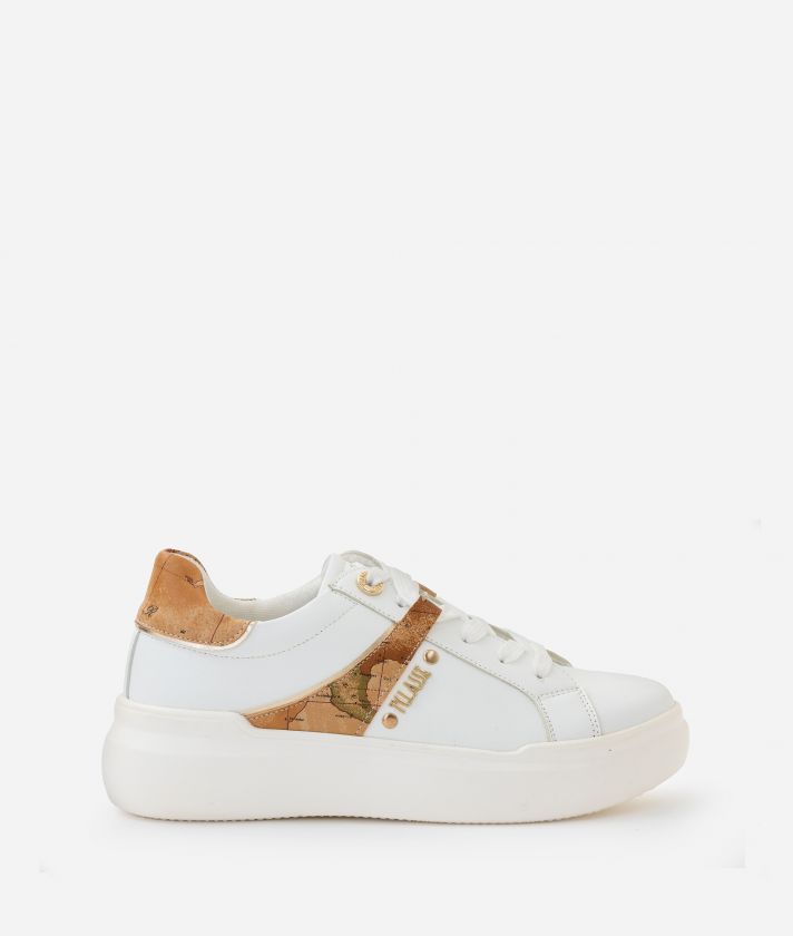 Smooth faux nappa sneakers with logo detail White