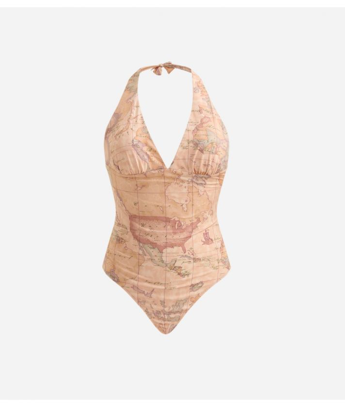 One-piece padded swimsuit Geo classic print