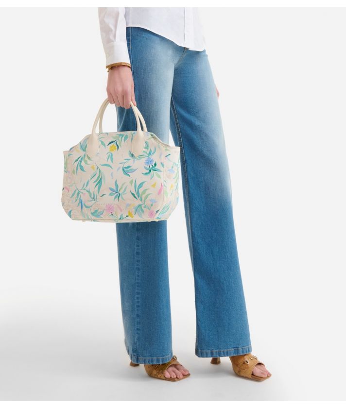 Geo Women Flowers borsa a mano con tracolla Bianca