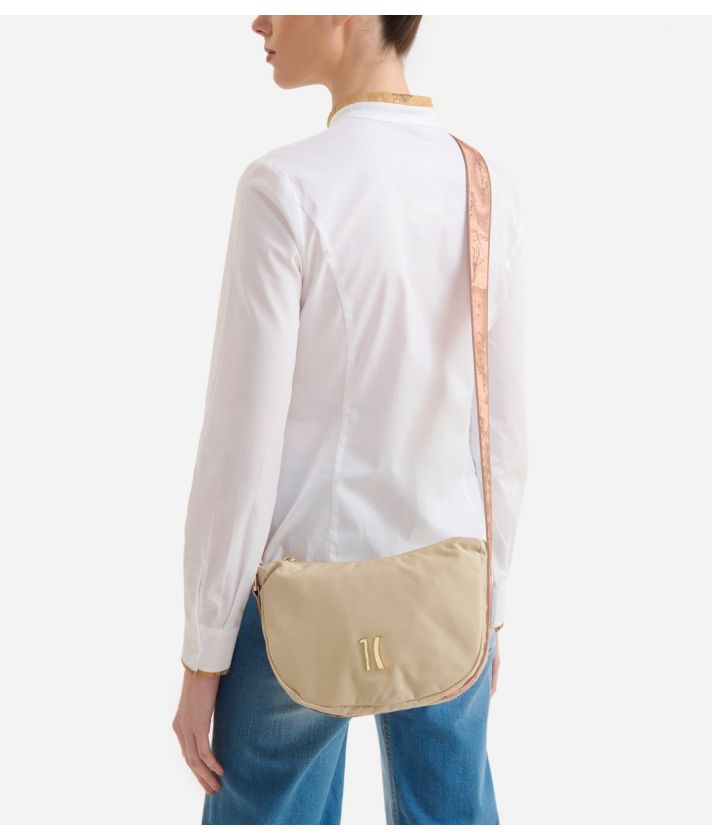 Care Nylon small shoulder bag Beige