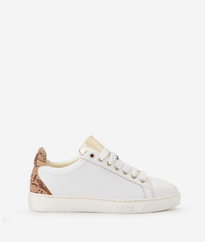 Sneakers in pelle liscia Bianche