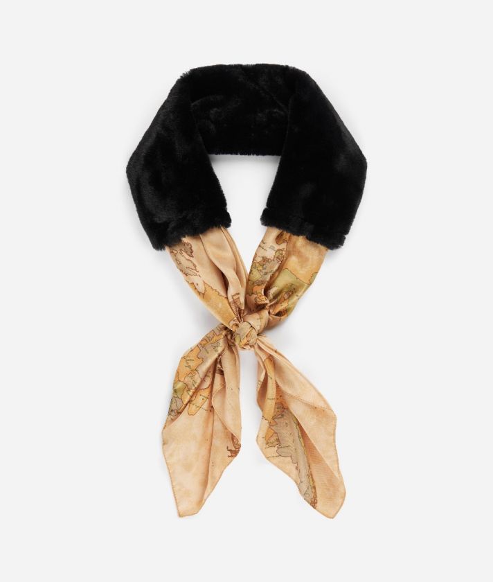 Ecofur neck scarf 90 x 90 Black