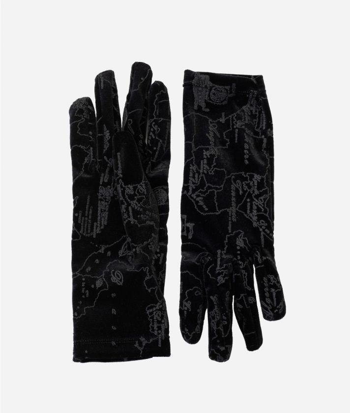 Velvet gloves Black