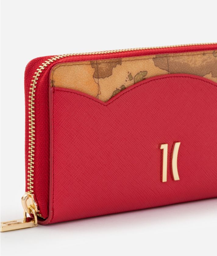 City Lights zip-around wallet Pearly Red