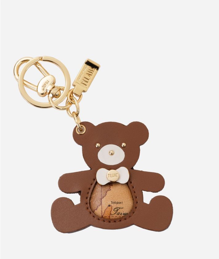 Teddy bear leather keychain Chestnut