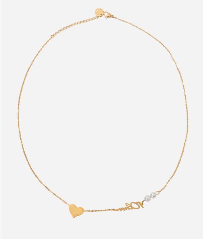 Gold-plated steel necklace with 1ᴬ Classe logo Gold
