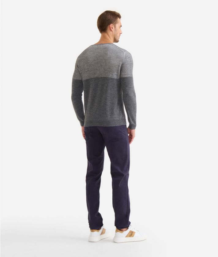 Wool blend crew neck sweater Grey