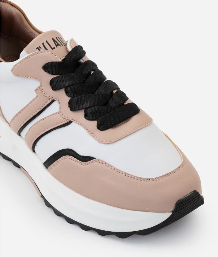 Geo Road Sydney smooth faux nappa sneakers Nude