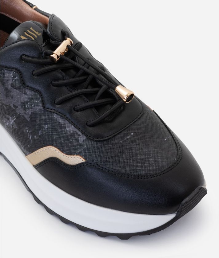 Geo Road Dubai faux nappa leather sneakers Black