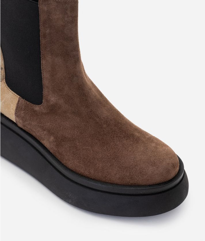 Suede leather beatles boots Chestnut