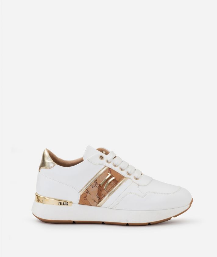 Faux Nappa leather sneakers with 1C detail White