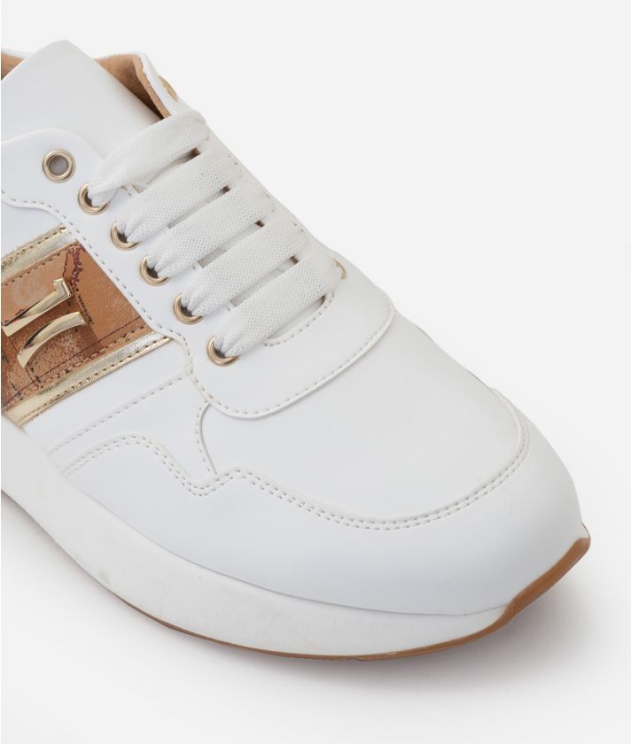 Faux Nappa leather sneakers with 1C detail White