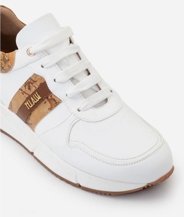 Faux nappa sneakers with lettering detail White