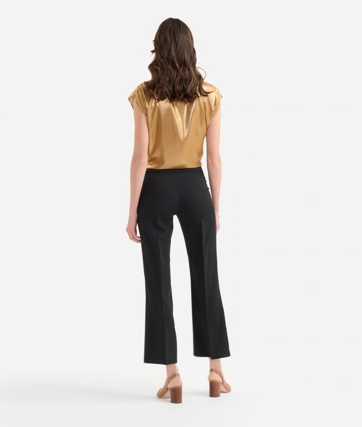 Cady kick flare trousers with jewel Black