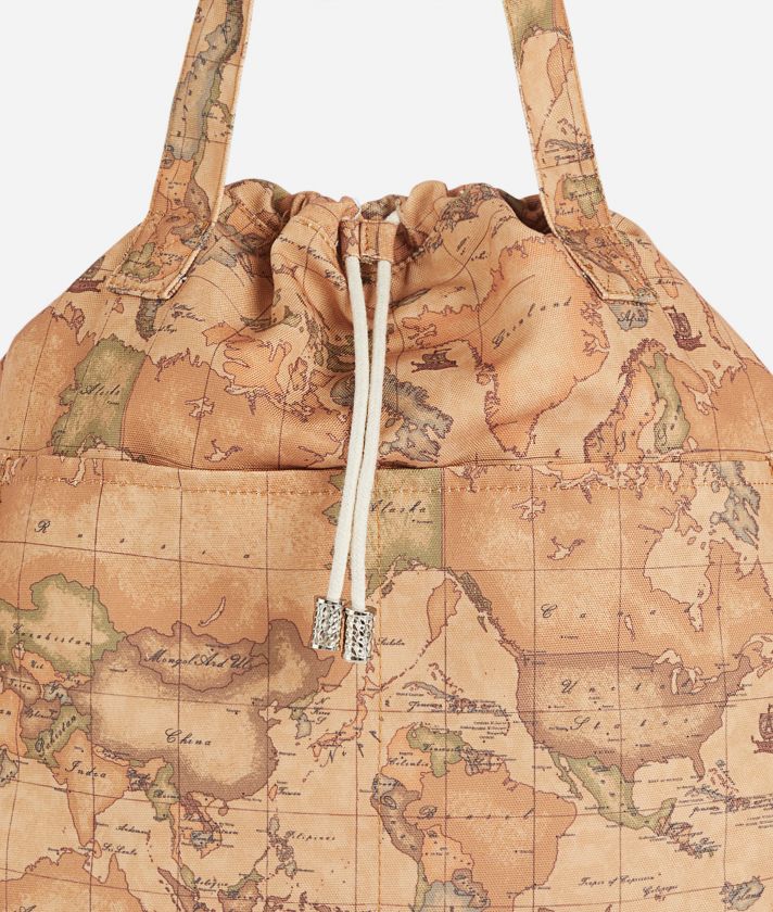 Large canvas beach bag Geo Classic