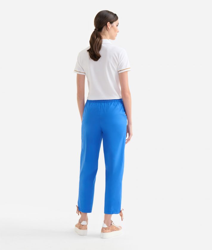 Technical popeline joggers with pockets Bluette