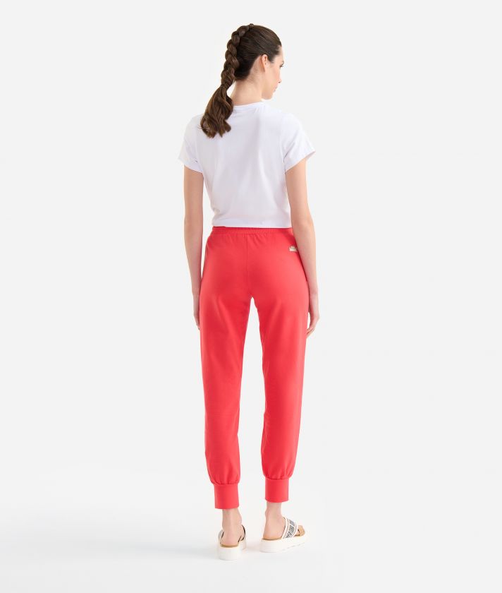 Stretch fleece joggers Coral