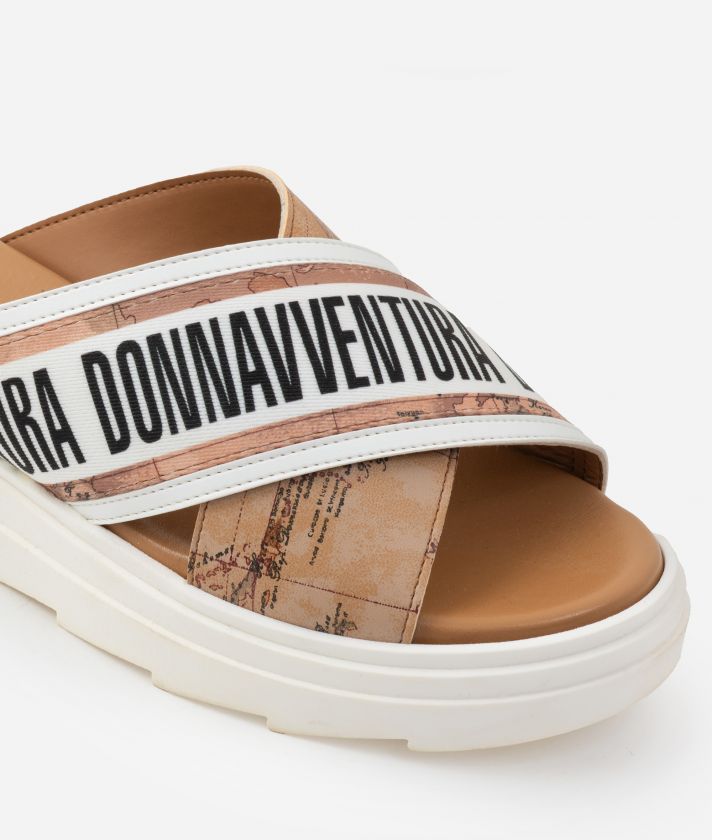Donnavventura faux leather slip-on sandals White