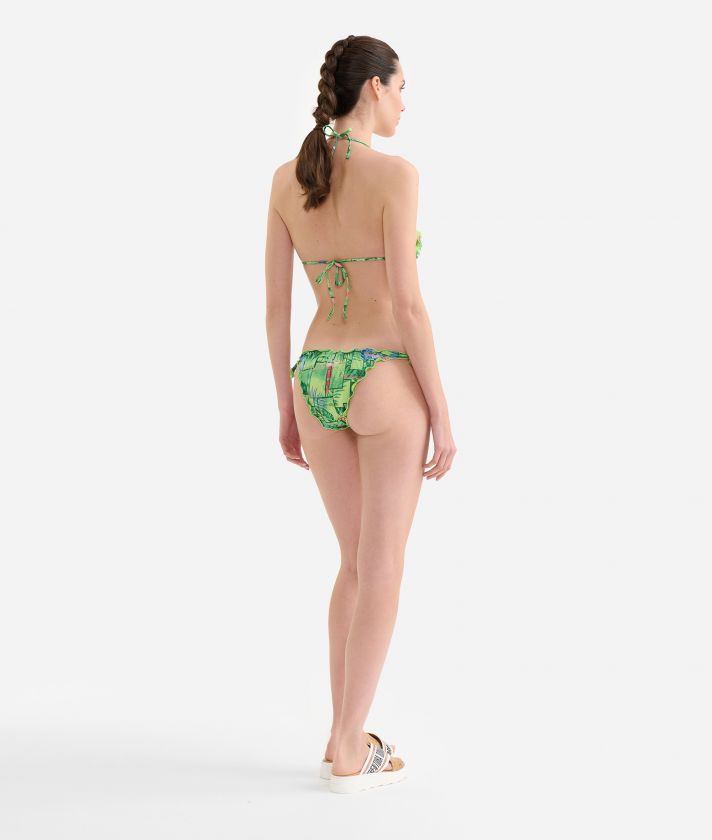 Triangle bikini with Geo Jungle print Jungle Green