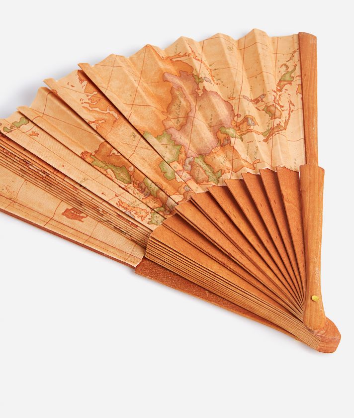 Silk folding fan with tassel Geo Classic