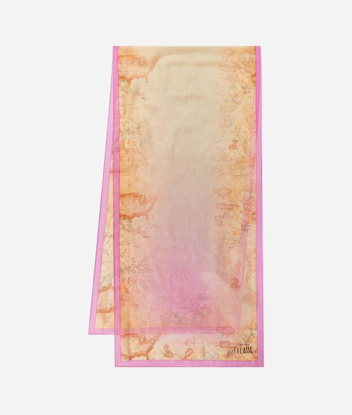Sciarpa color sfumato in seta 45 x 180 Multicolor