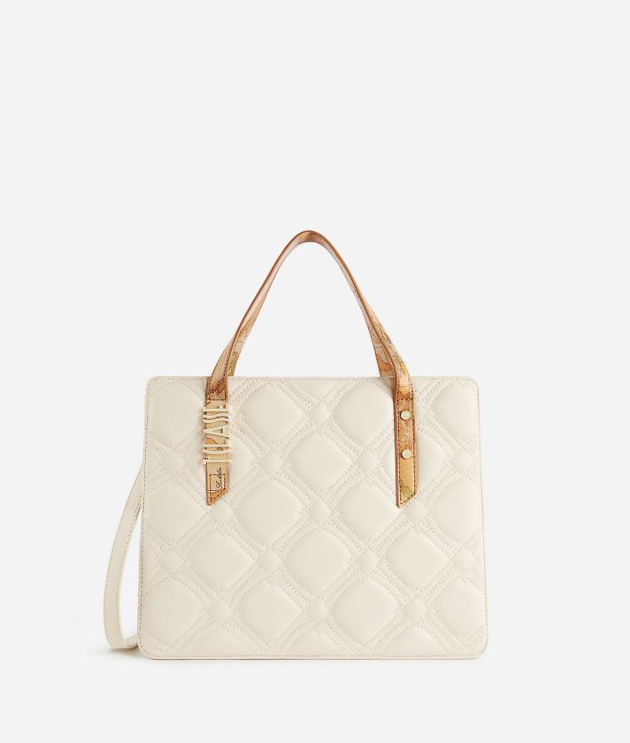 Coral Diamond handbag with removable crossbody strap Ivory