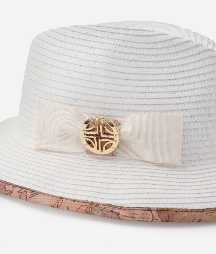 Braided hat with Geo Classic trim White