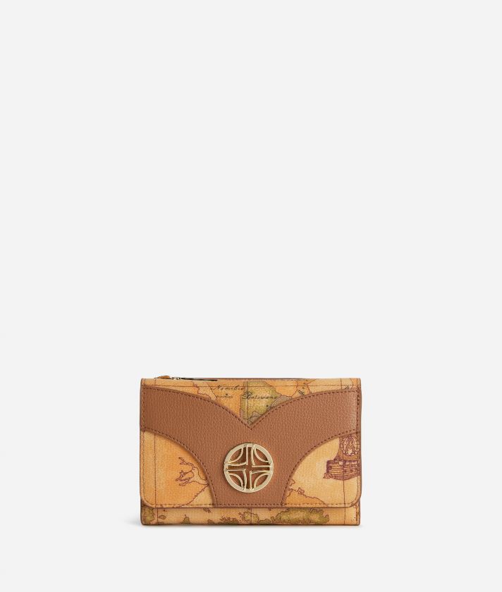 Geo Sunrise Ring bifold wallet Leather Brown