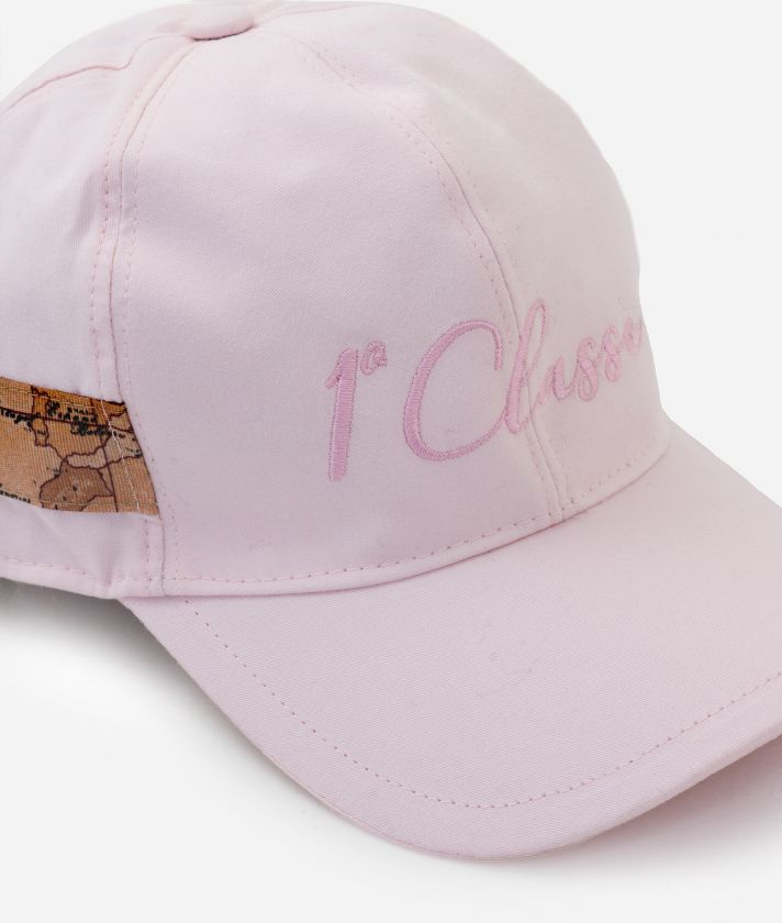 Cotton baseball hat with embroidered logo Bubble Pink